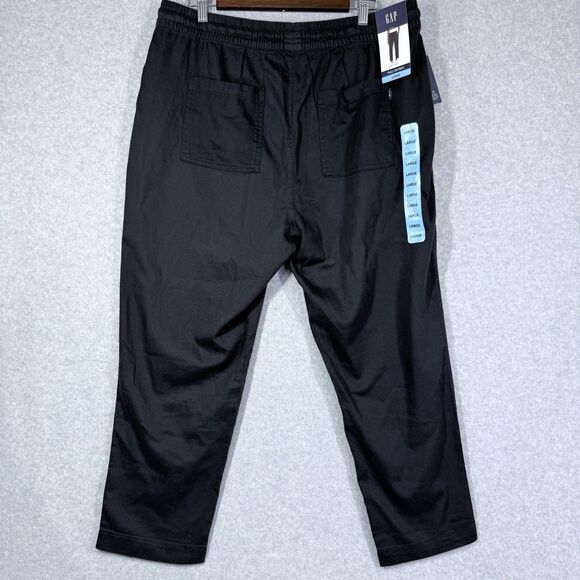 GAP Pull On Pant Pants Womens Large True Black Drawstring Elastic Slash Pockets - Picture 3 of 11